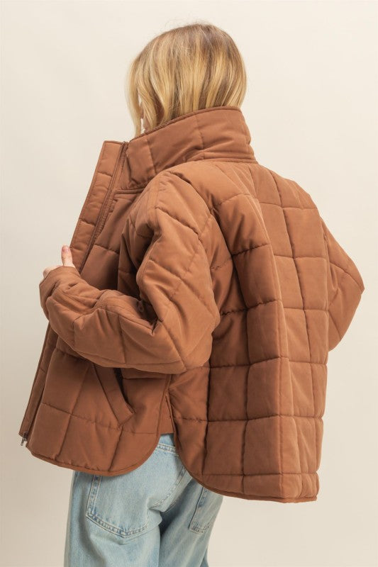 Quinn Quilted Jacket- Brown