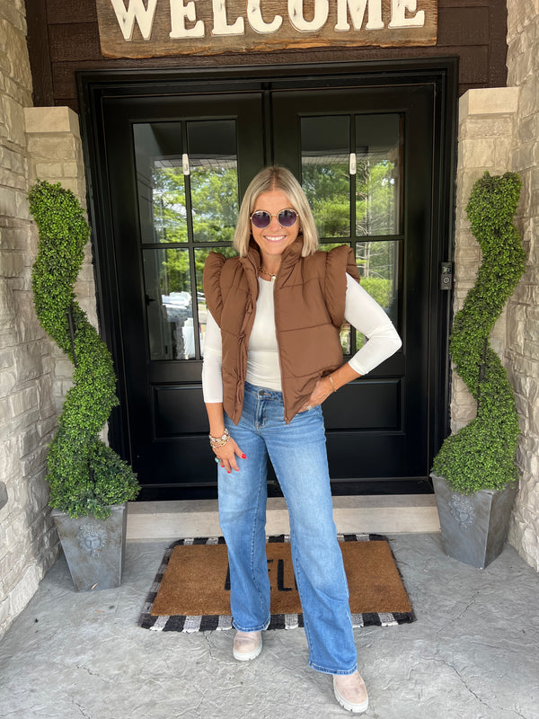 Brown Presley Puffer Vest