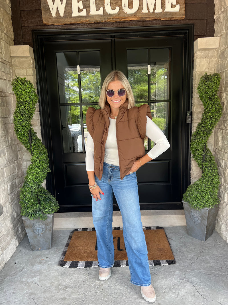 Brown Presley Puffer Vest