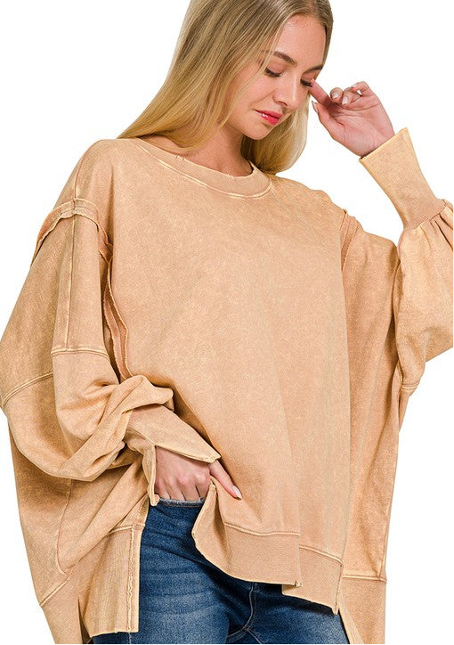 Melrose Place Oversized Sweatshirt- Nude