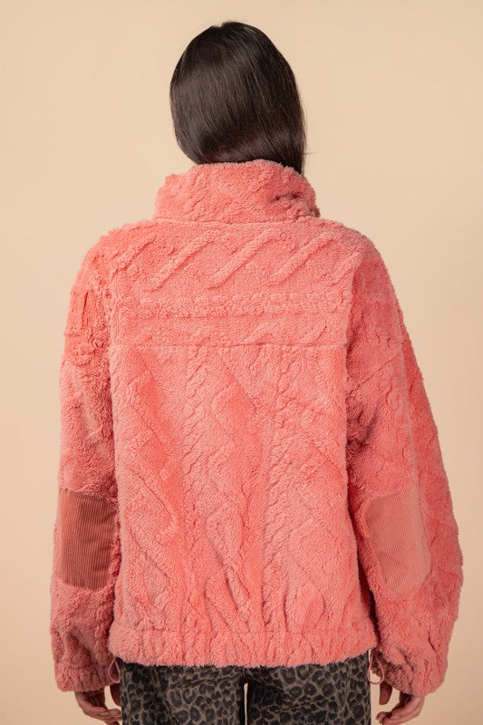 Cuddle Me Up Zip Up-Blush