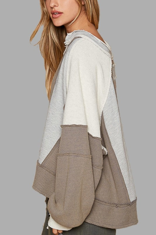 The Perfect Mixed Sweater- Gray/Olive