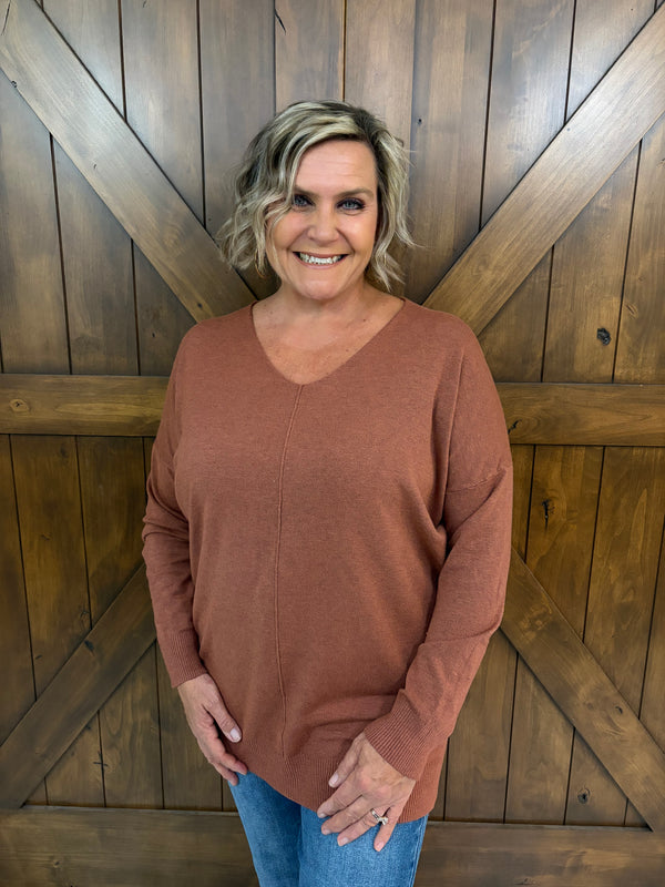 Around Town Sweater- Marsala
