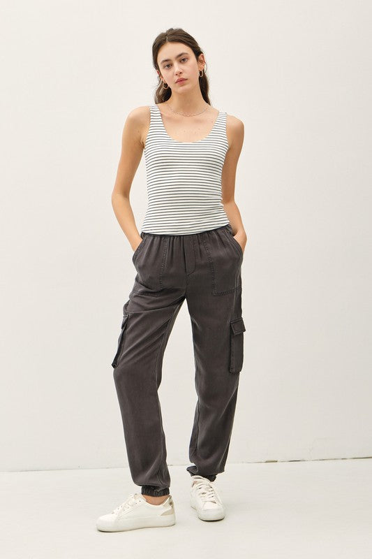 Spring Time Tank- Navy/White Stripe