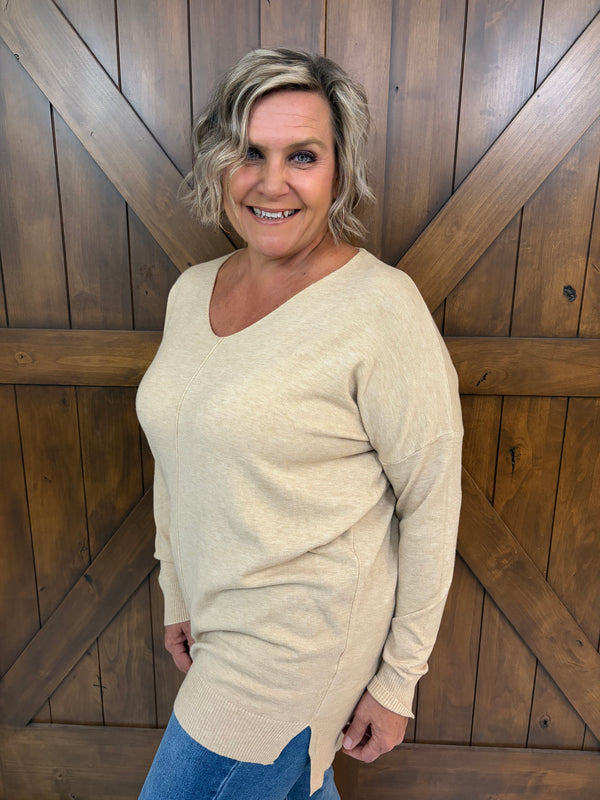 Around Town Sweater- Taupe
