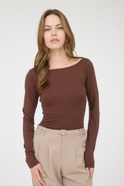 Bethany Boat Neck- Chocolate