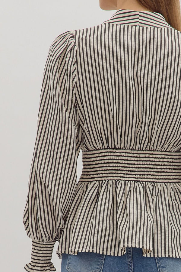 Ellie Striped Top- Olive