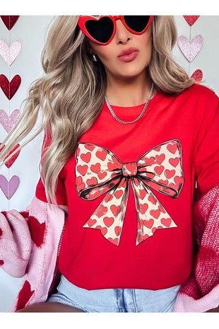 Valentine’s Bow Shirt- Adult