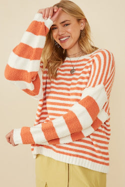 Cozy In Stripes- Orange