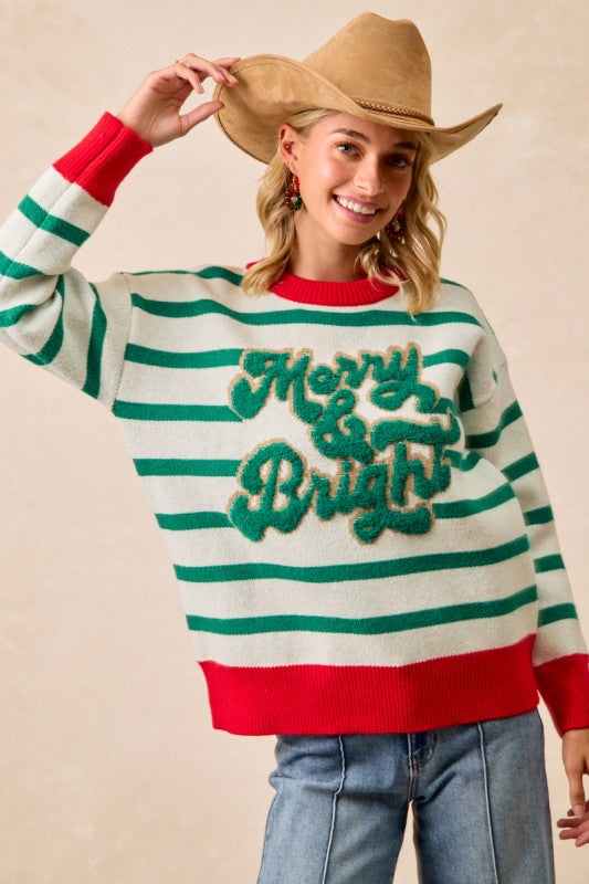 Merry & Bright Striped Sweater