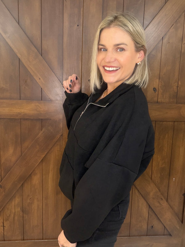 Suede Days Black Pullover