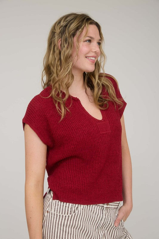 Kierra Knit Sweater- Red
