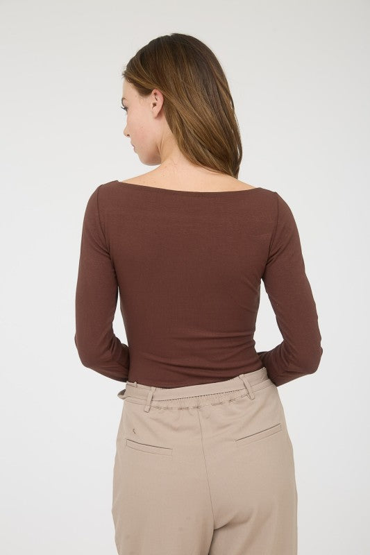 Bethany Boat Neck- Chocolate