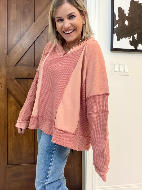 The Perfect Mixed Sweater- coral