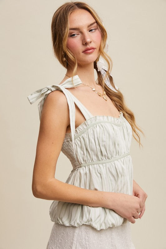 Samantha Stripes Babydoll Top