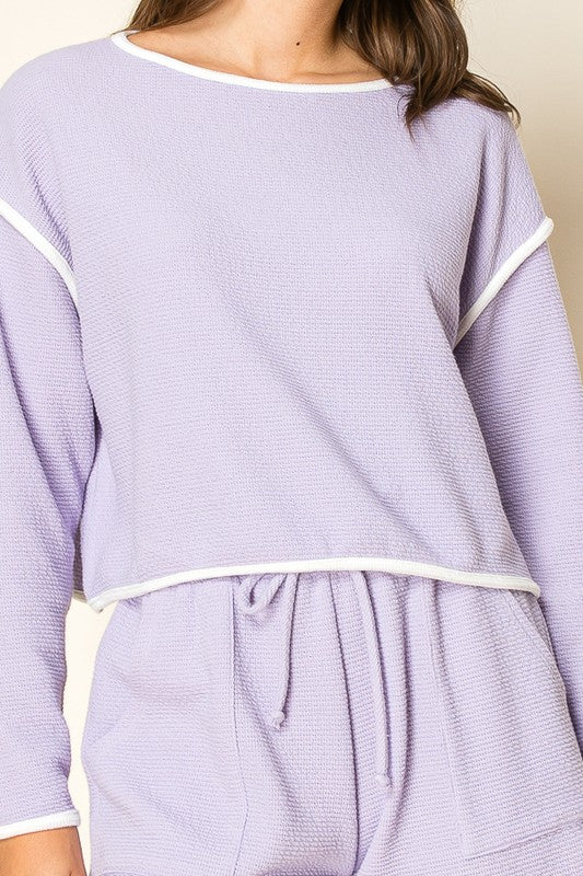 In The Clouds Long Sleeved Pullover-Lavender