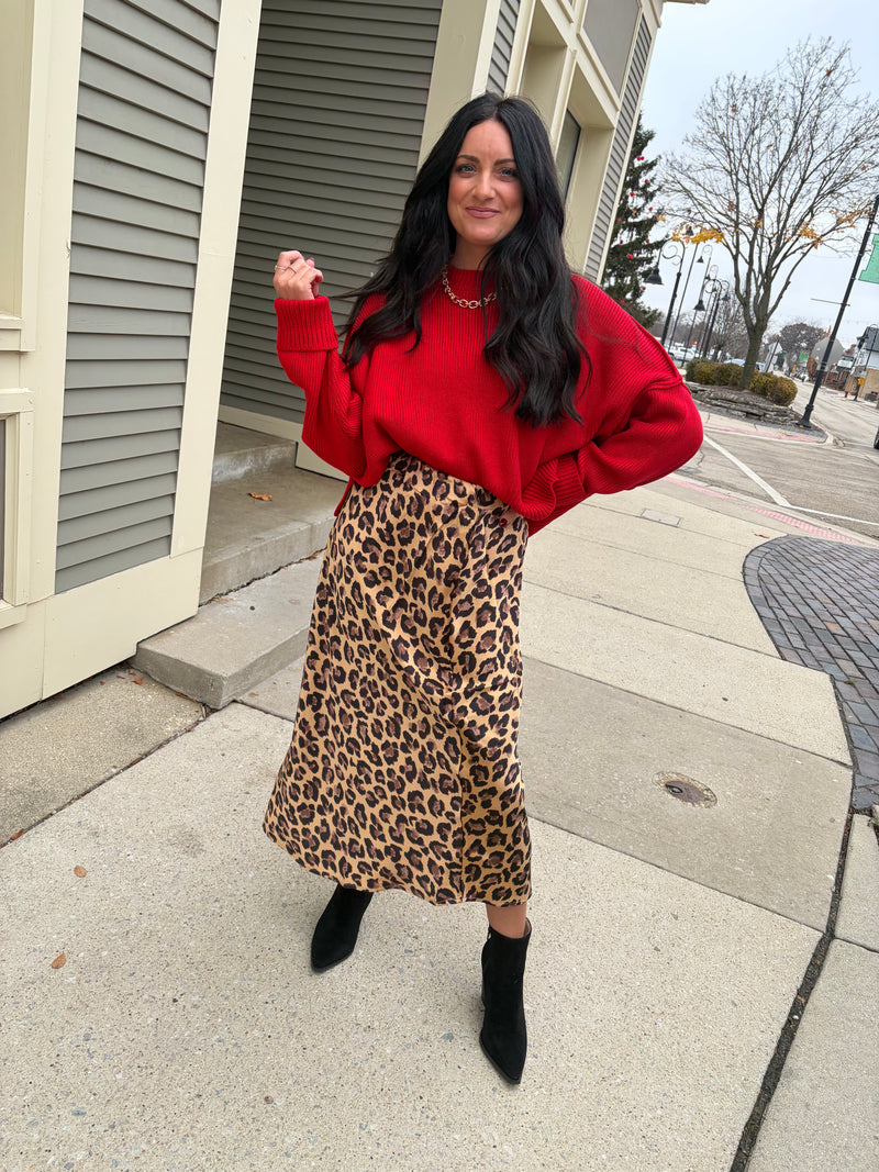 Little Leopard Midi Skirt