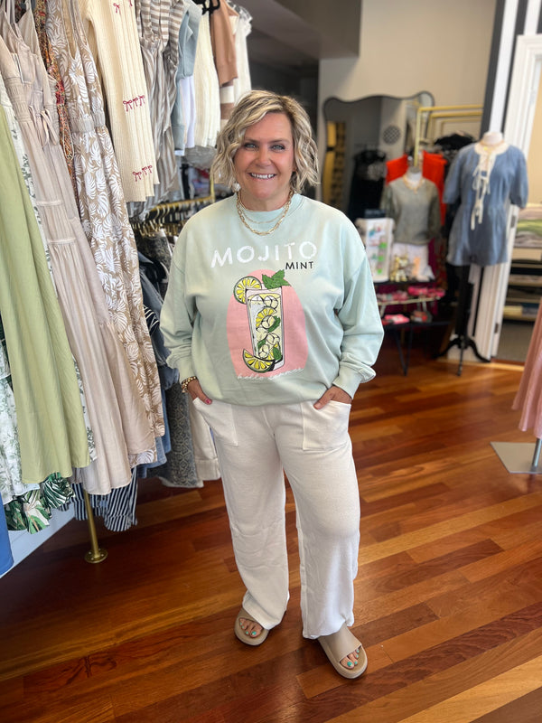 In The Clouds Knit Bottoms- White