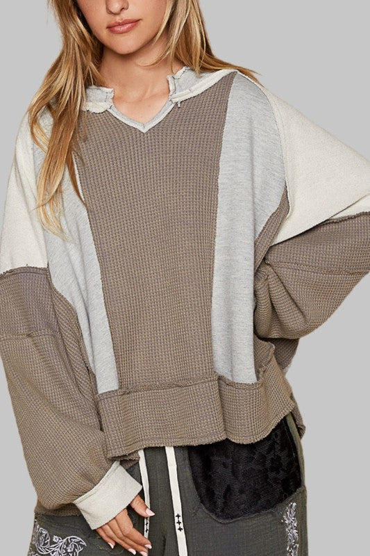 The Perfect Mixed Sweater- Gray/Olive