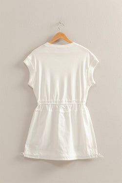 Cassie Cargo Dress- White