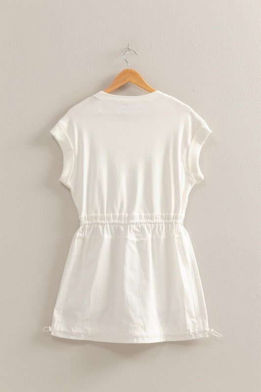 Cassie Cargo Dress- White