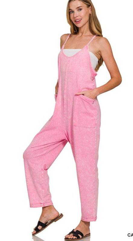 Girl On The Go Jumpsuit- Pink