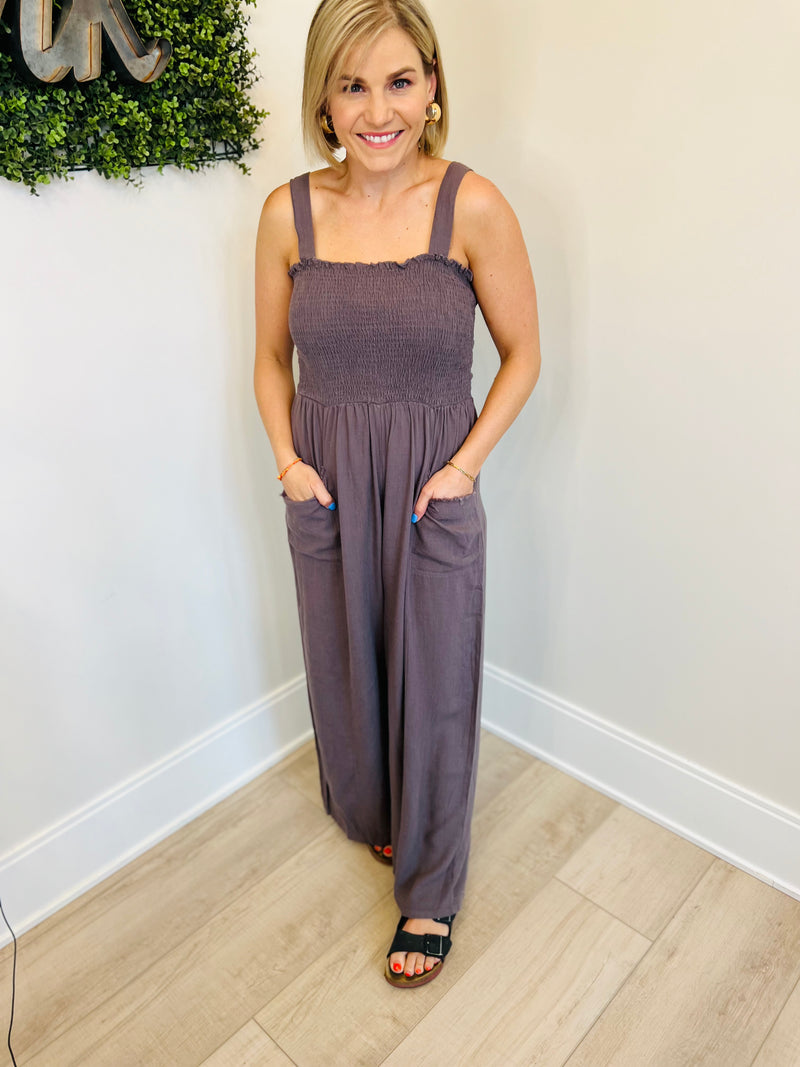 Laid Back Jumpsuit - Charcoal