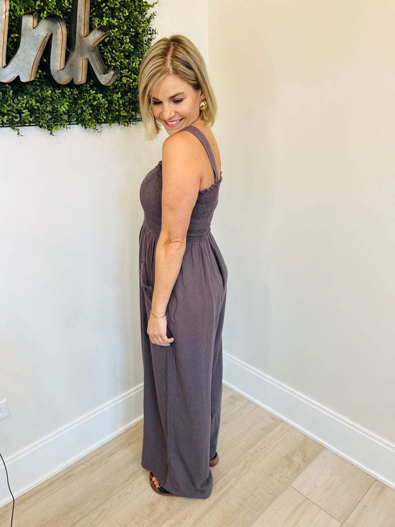 Laid Back Jumpsuit - Charcoal