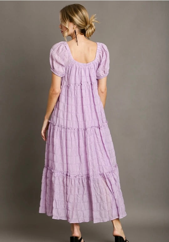 Serena Textured Maxi Dress- Lavender