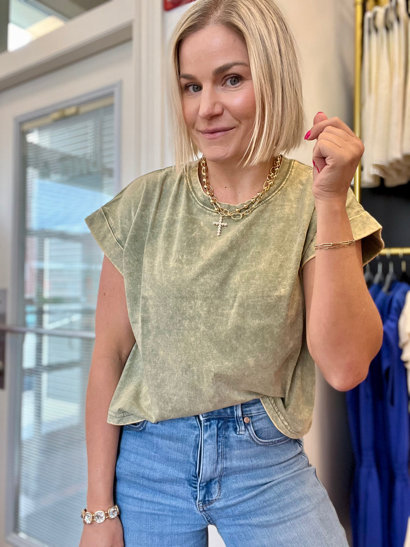 Casual Cutie T-Shirt- Olive