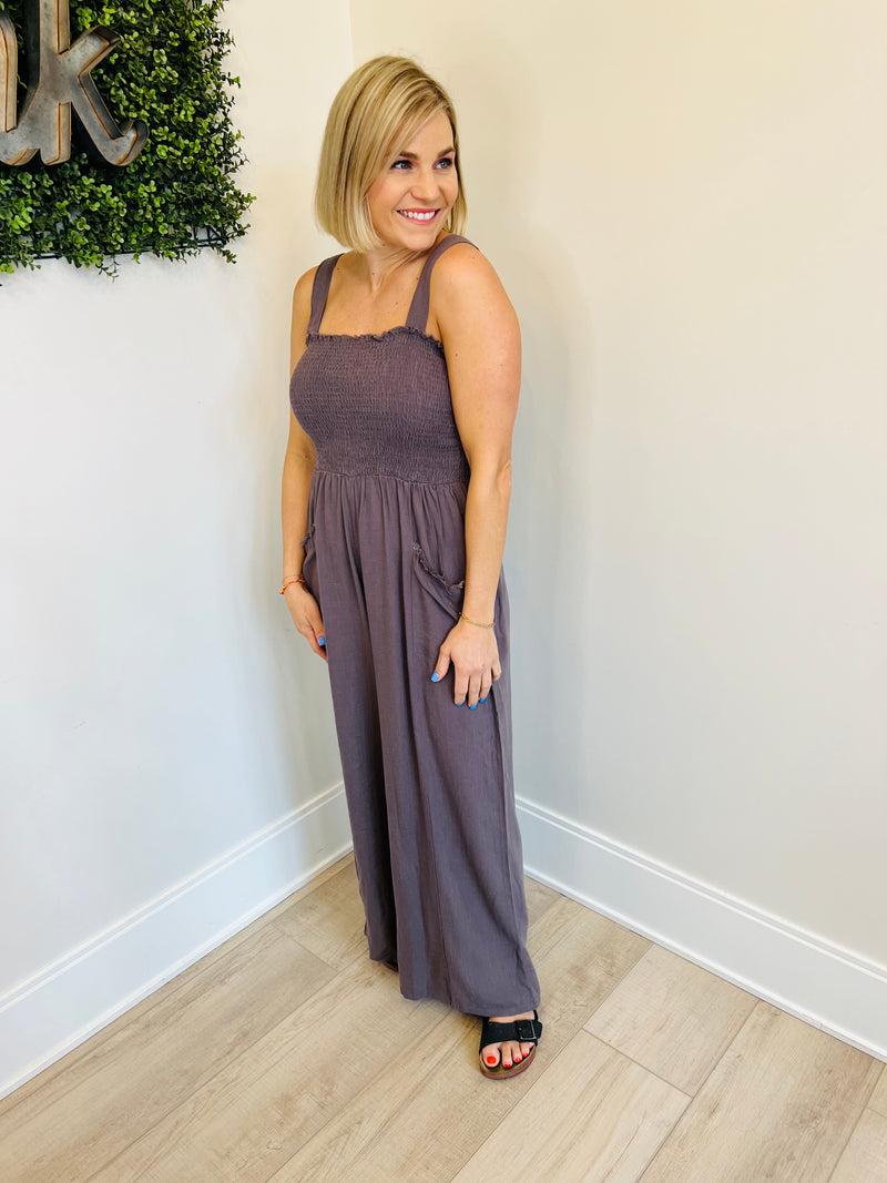 Laid Back Jumpsuit - Charcoal