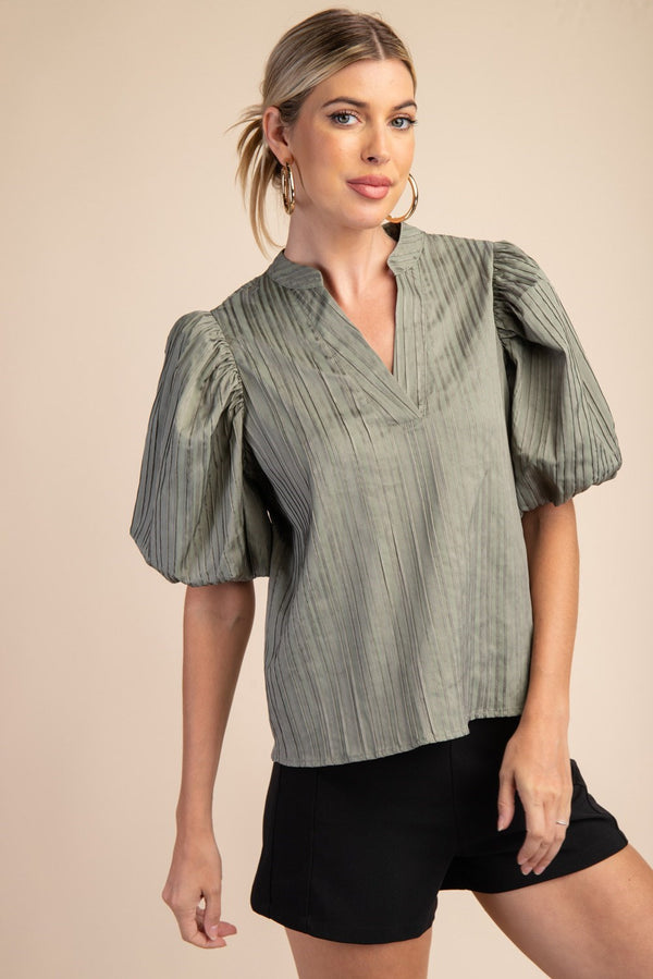 Olive You Puffed Sleeve Top