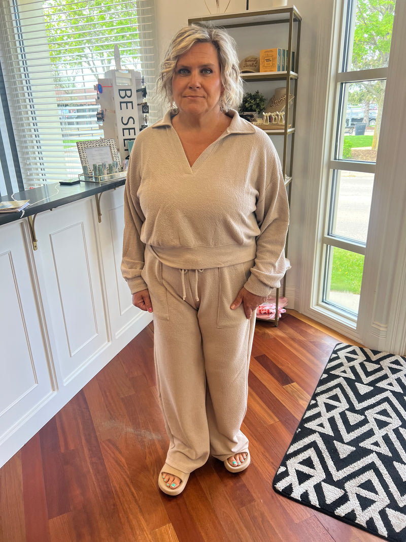 In The Clouds Knit Bottoms- Taupe