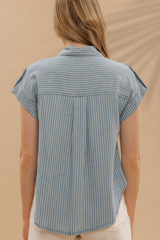 Chambray Stripes Top