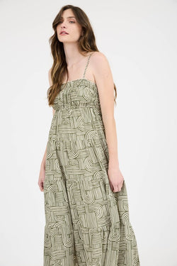Alaina Olive Abstract Dress