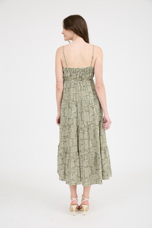 Alaina Olive Abstract Dress