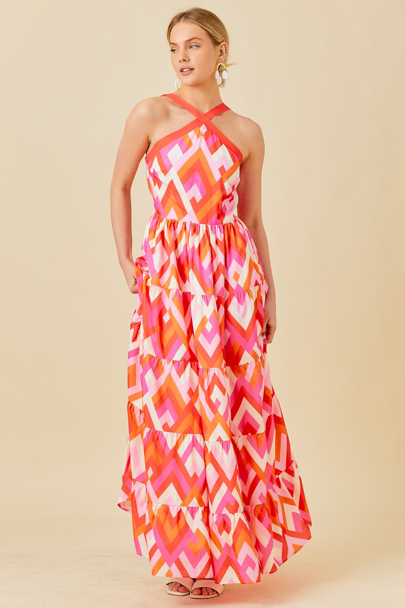 Gianna Geometric Maxi Dress