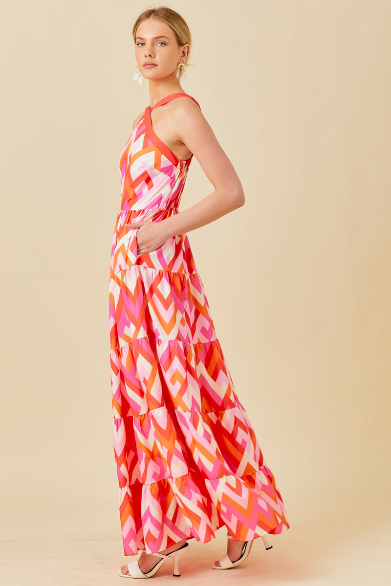 Gianna Geometric Maxi Dress