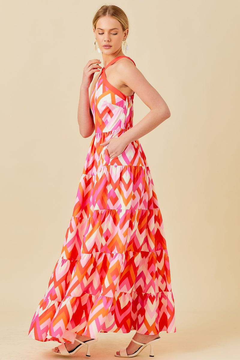 Gianna Geometric Maxi Dress