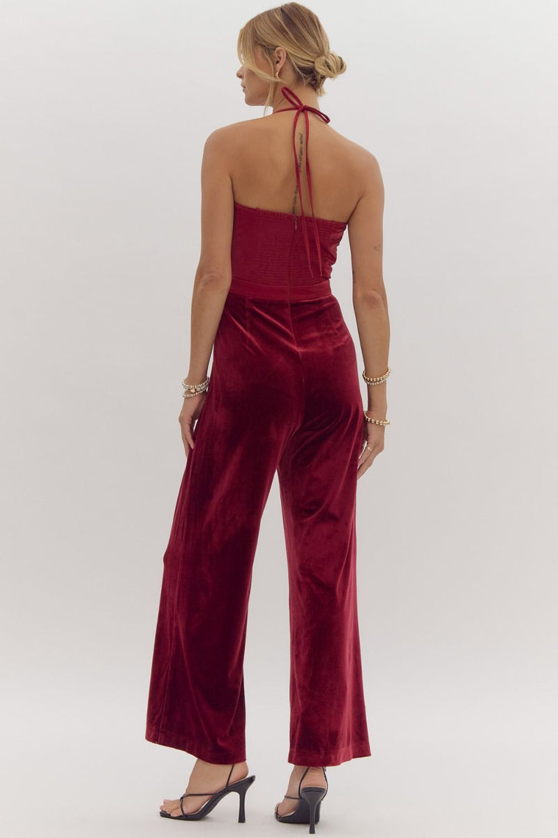 Bow Babe Velvet Jumpsuit