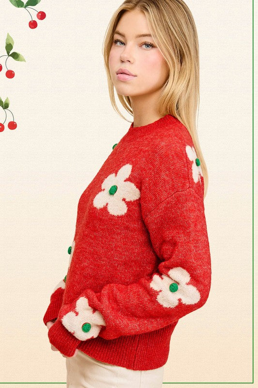 Holly Jolly Flower Power Sweater