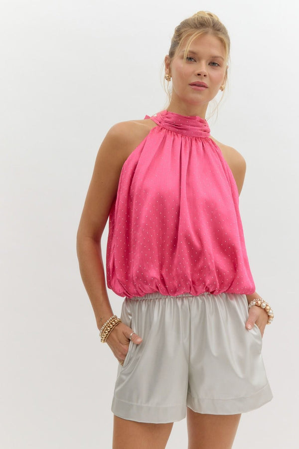 Bold Beauty Pink Halter Top