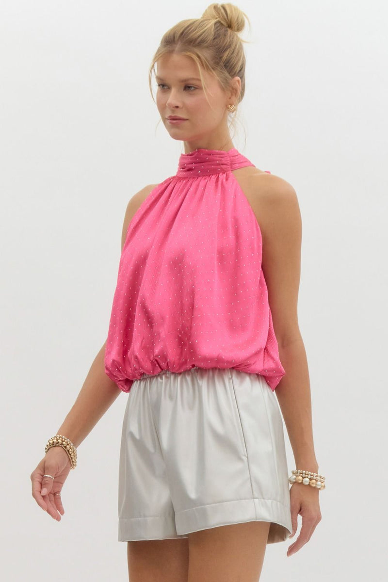 Bold Beauty Pink Halter Top