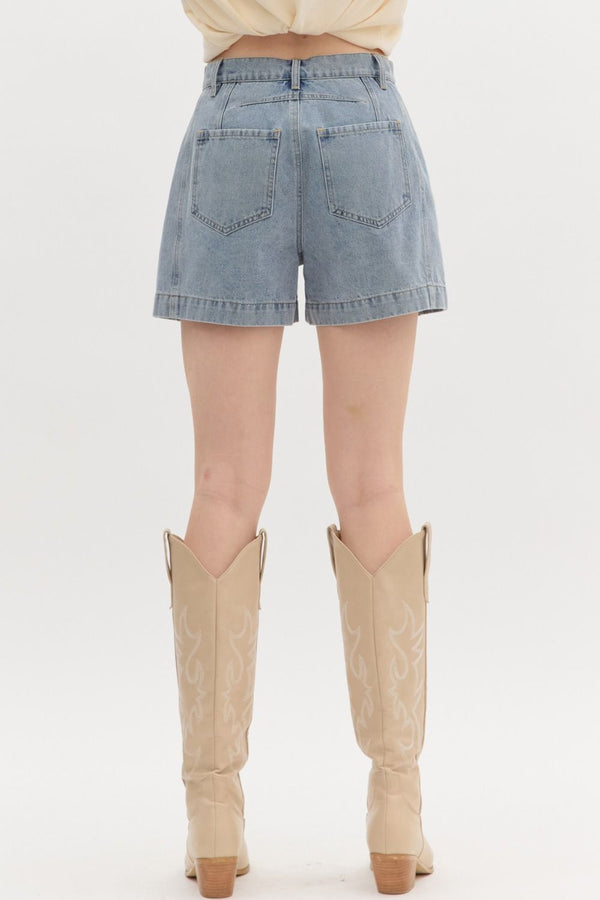 Studded Denim Shorts