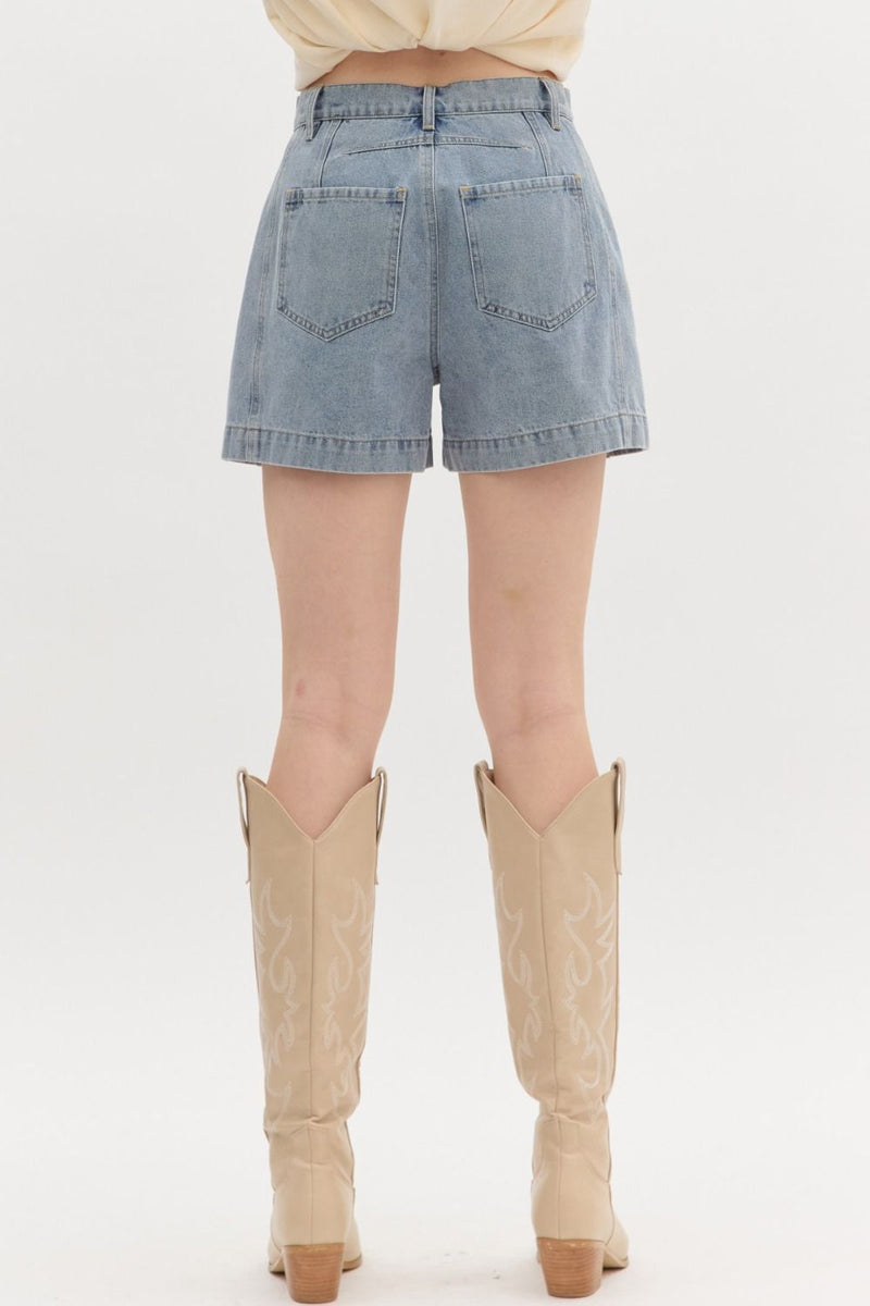 Studded Denim Shorts