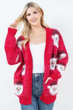 Ho Ho Ho Cardigan- Red