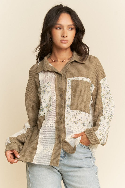 Kristy Contrast Jacket-Olive
