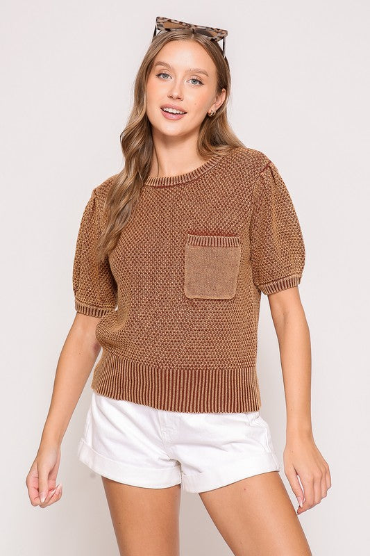 Mandy Mineral Washed Sweater- Neutral