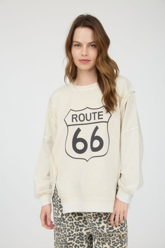 Route 66 Graphic- Ivory