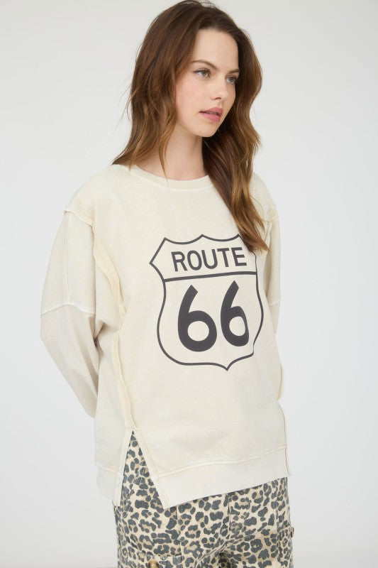 Route 66 Graphic- Ivory